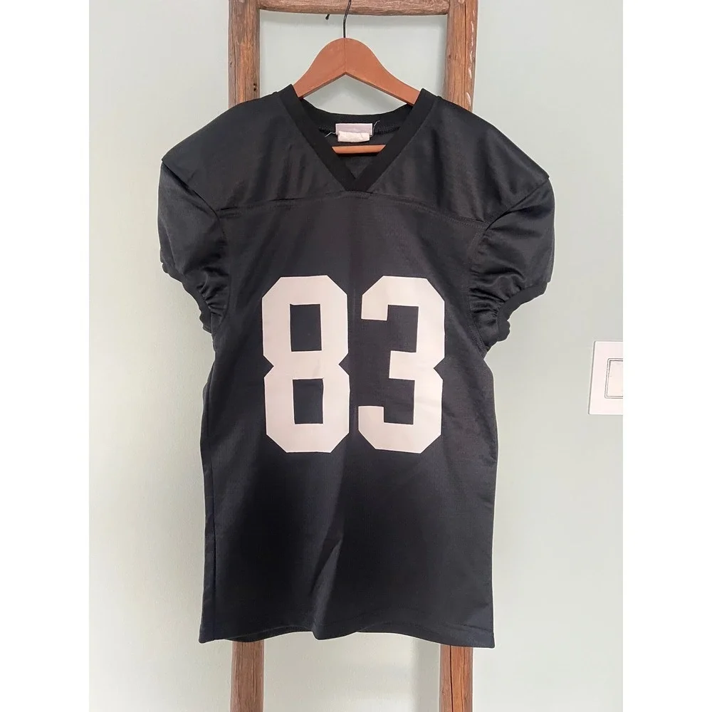 Teamwork Raider Nation Football Jersey Number 83 Black Athletic Apparel